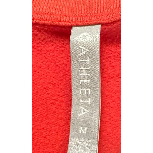 Athleta Coaster Luxe Sweatshirt Coral Red Orange Modal Size M - Picture 9 of 11